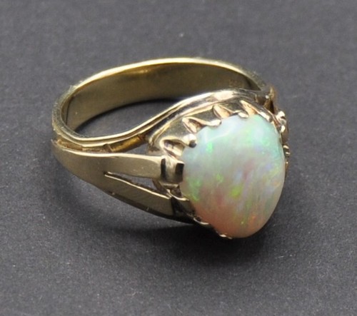 Solitär voll opal ring - voll, 585