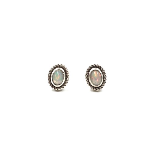 925 silber opal ohrstecker - 925,