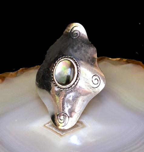 Ring edelstahl silbern - ring, seeopal