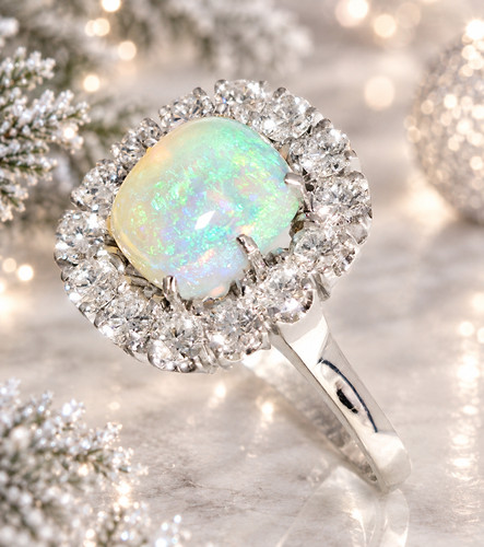 Luxus opal brillantring gold - opal,