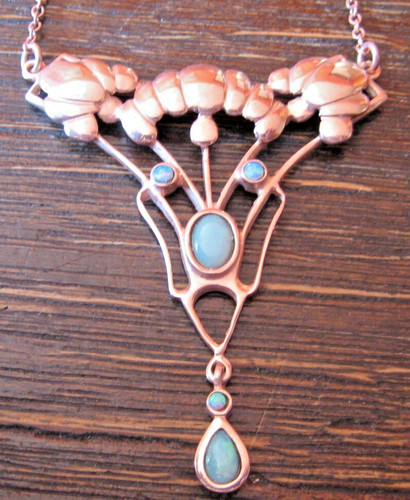 Jugendstil opal collier 925 - opal,