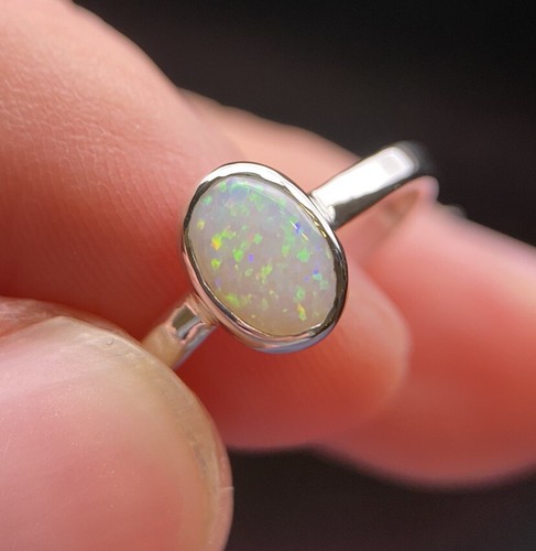 Opal ring silber - ring, (größe
