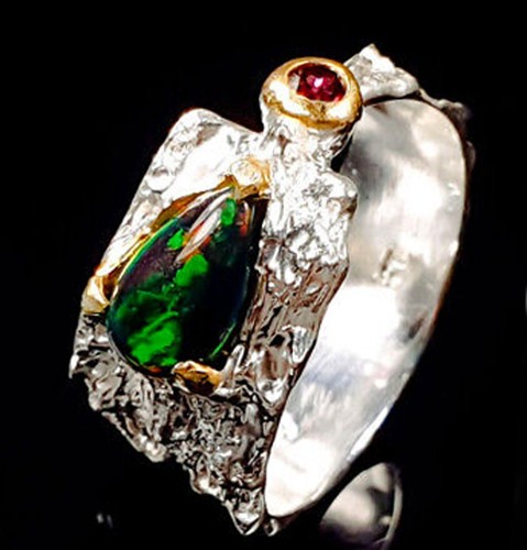 Black voll opal - aa, ring