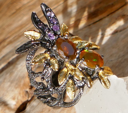 Unikat feuer voll opal ring - voll,