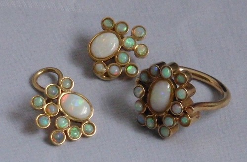 Set ring ohrringe opal - ohrringe,