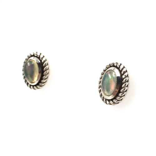 925 silber opal ohrstecker - 925,