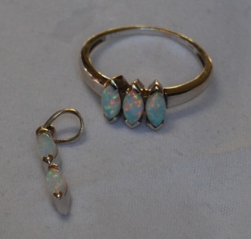 Weißgold set ring anhänger - ring,