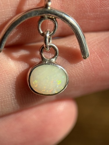 Opal kette silber mit coober - kette,