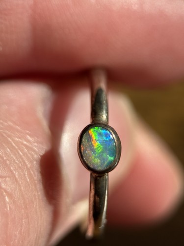 Opal ring silber - ring, 60)silber