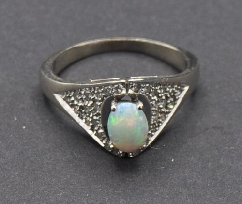 Weißgold voll opal solitär - opal,