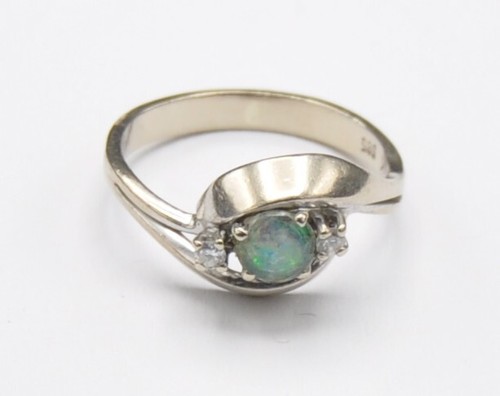 Weißgold voll opal - opal, diamant
