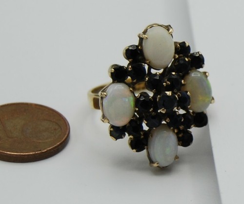 Antik ring voll - antik, opal