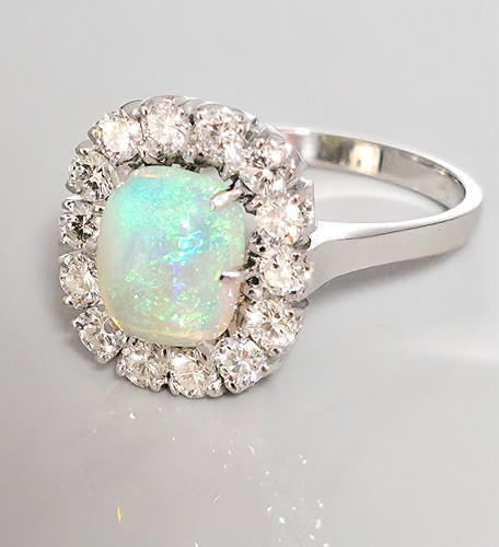 Luxus opal brillantring gold - opal,