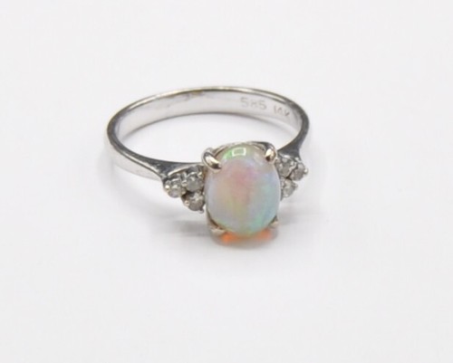 Weißgold voll edel opal - weißgold,
